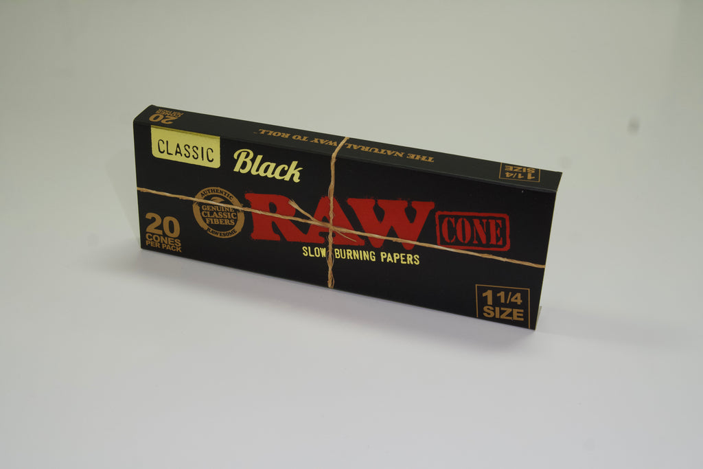 RAW Black Classic Cones 1¼ - 20 Pack